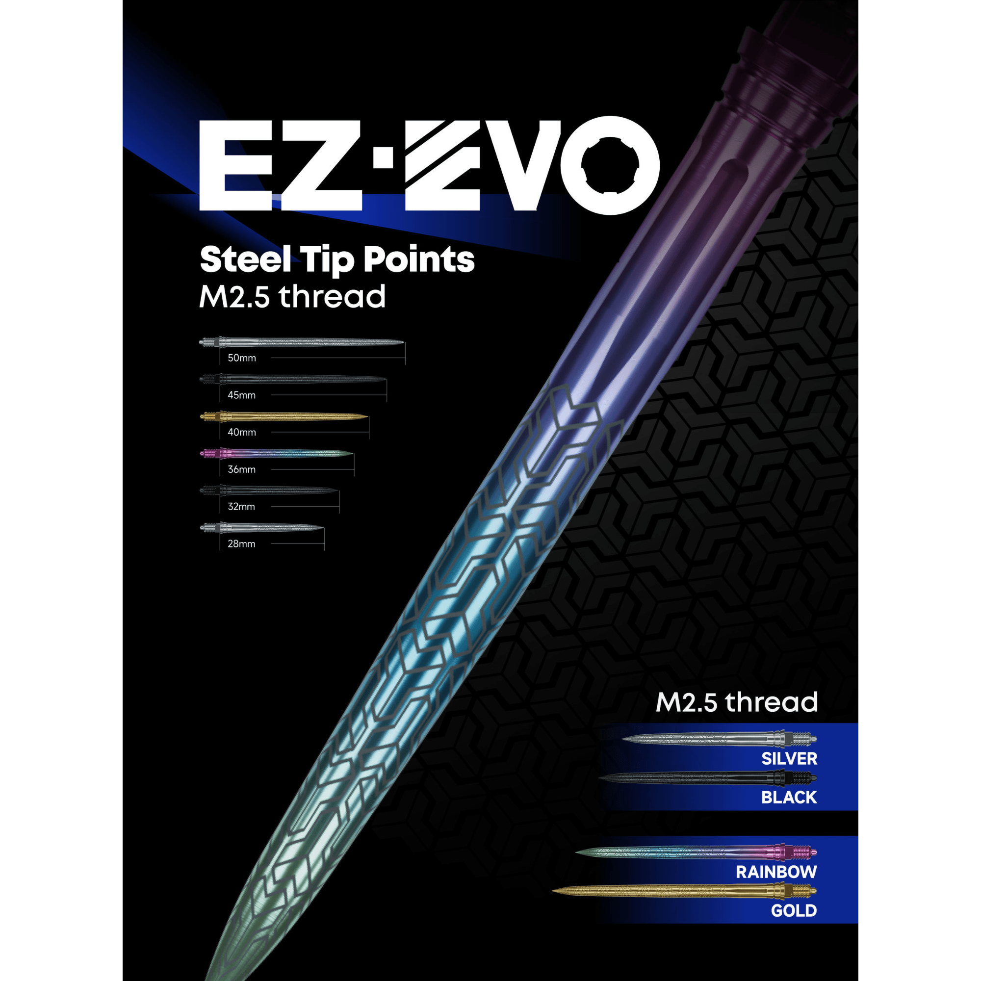 Caliburn EZ-EVO Laser Armor Spitzen - Rainbow Maße