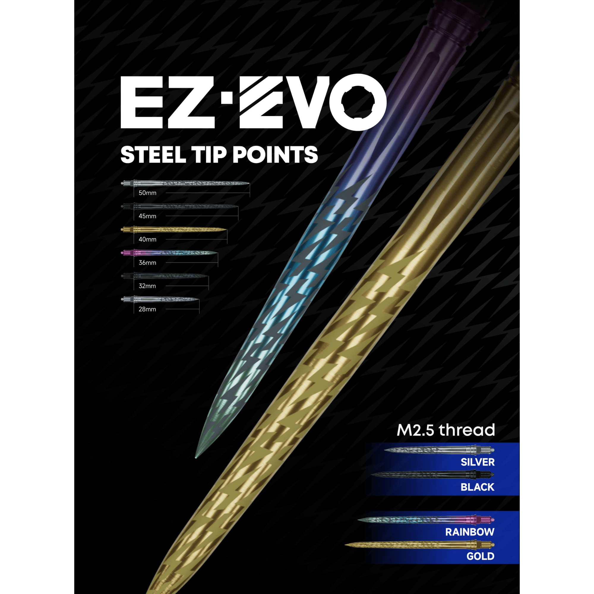 Caliburn EZ-EVO Laser Lightning Spitzen - Gold Maße
