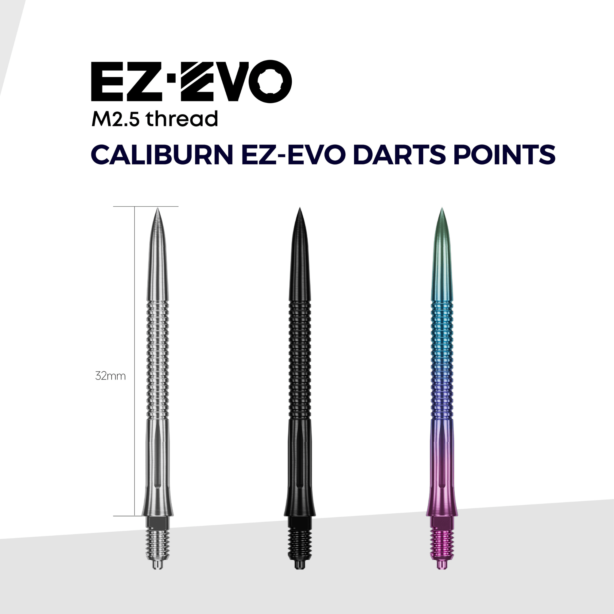 Caliburn EZ-EVO Small Grooved Spitzen - Rainbow Maße