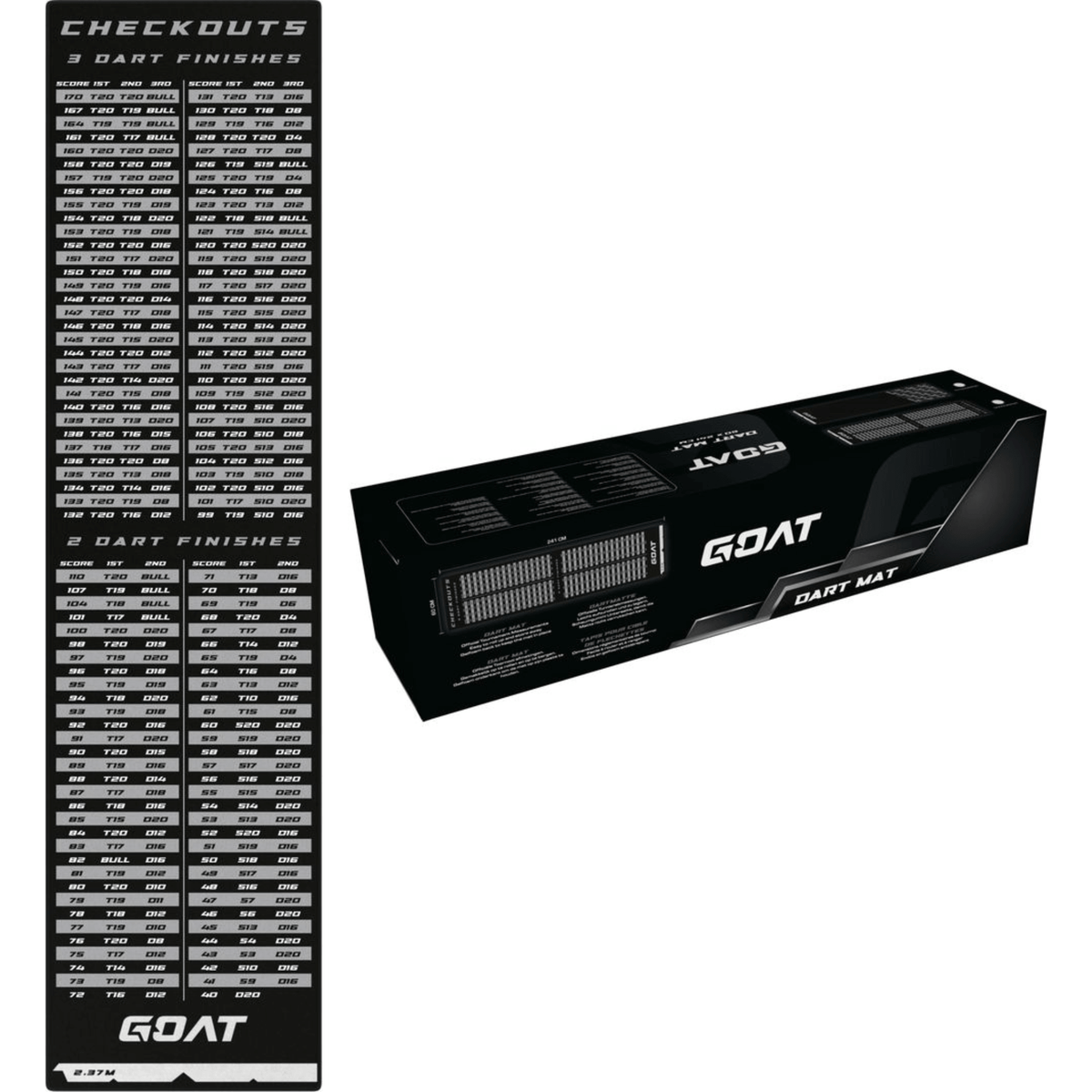 GOAT Checkout Dartmatte 60 mit Verpackung