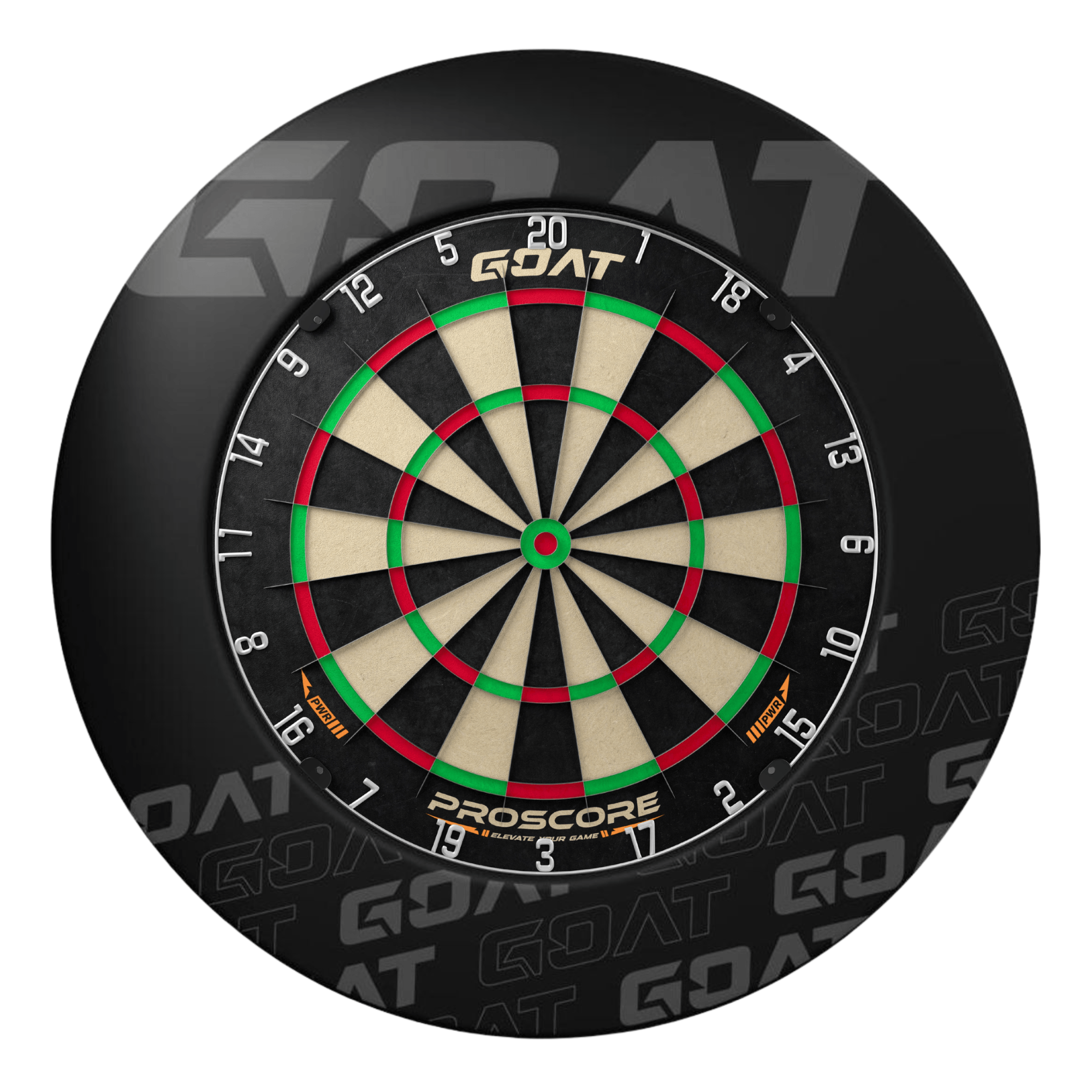GOAT Defender 4 Black Dartboard Surround und Board