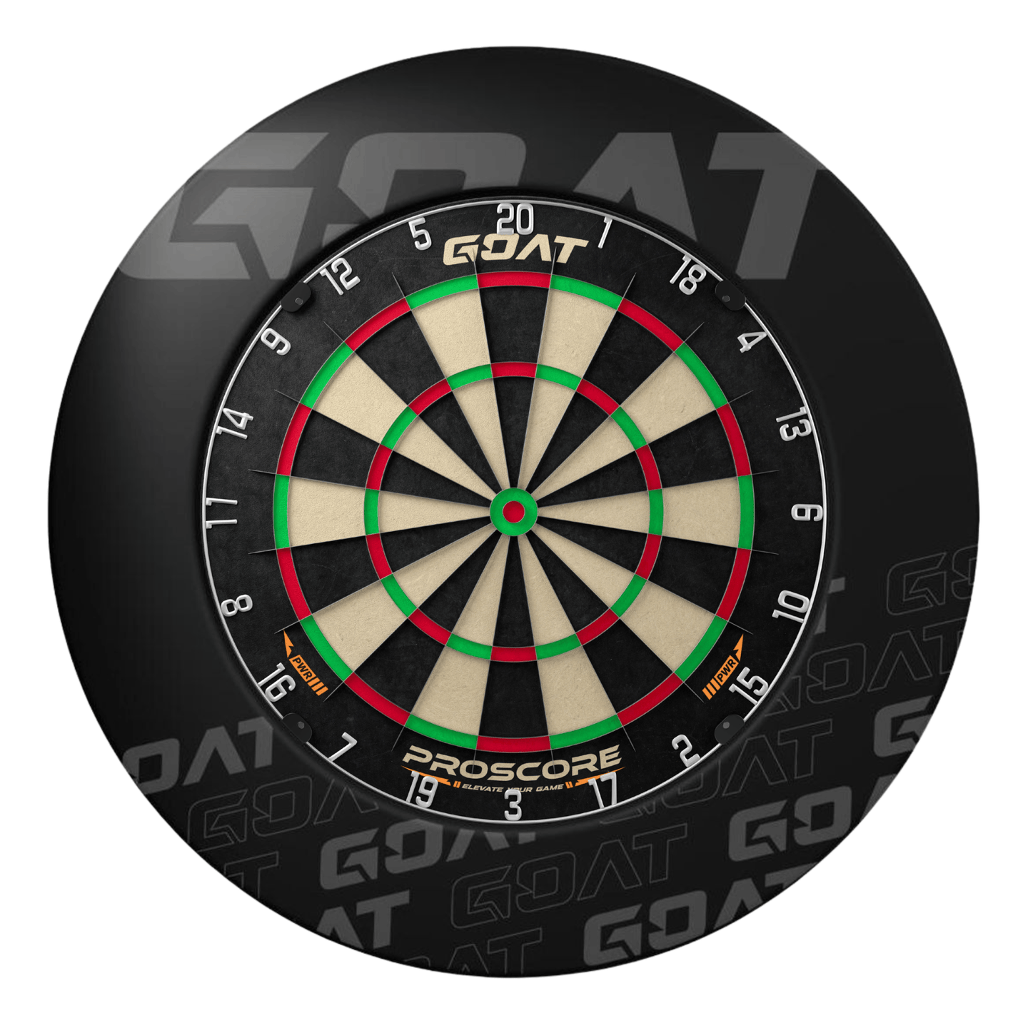 GOAT Defender 4 Black Dartboard Surround und Board