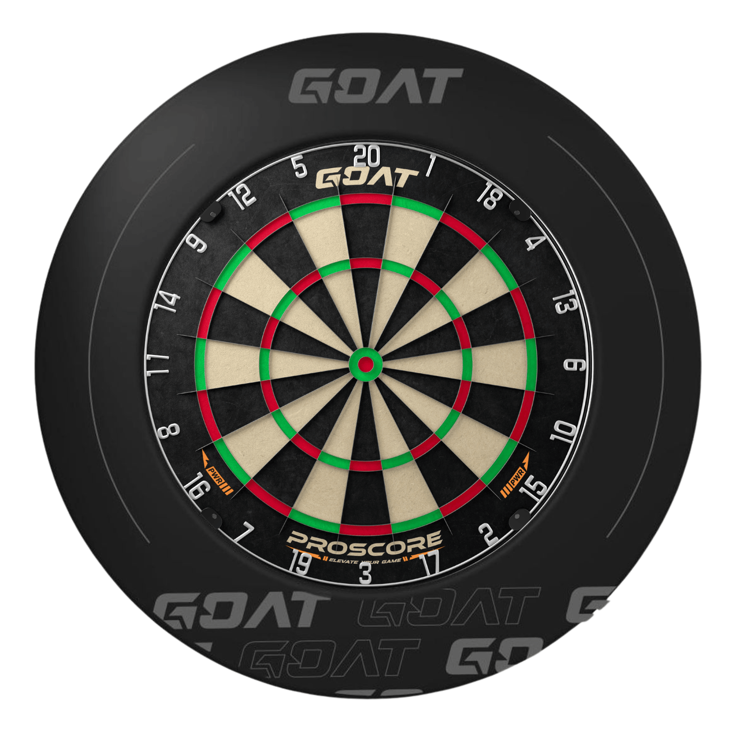 GOAT Defender 5 Black Dartboard Surround und Board