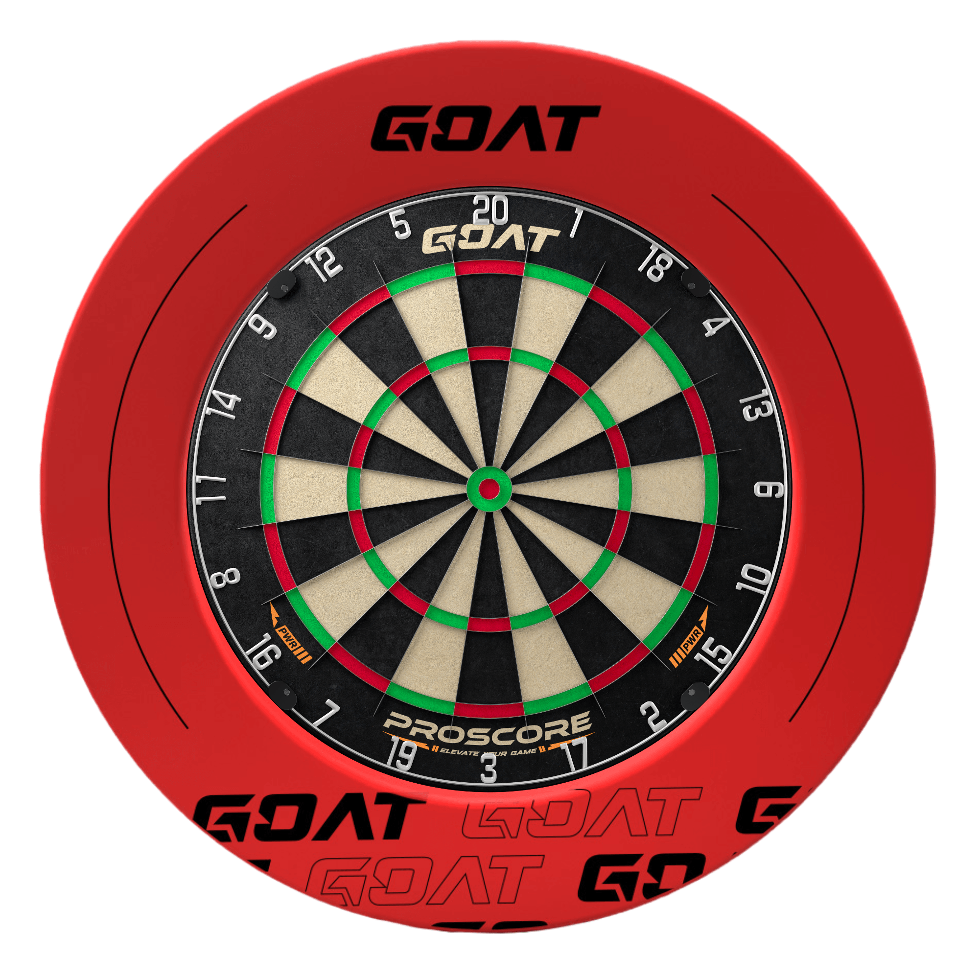 GOAT Defender 5 Red Dartboard Surround und Board
