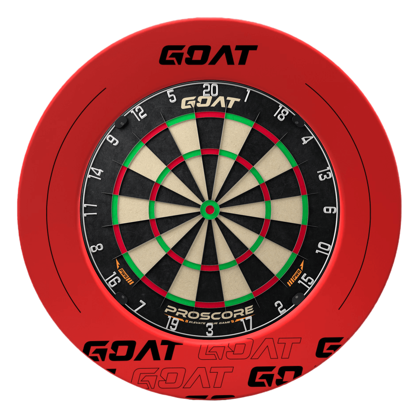 GOAT Defender 5 Red Dartboard Surround und Board