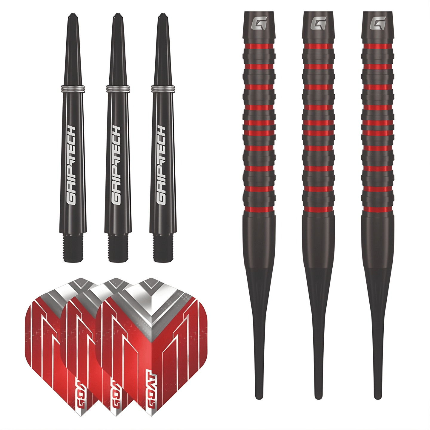 GOAT Podium Black & Red Softdarts Packungsinhalt