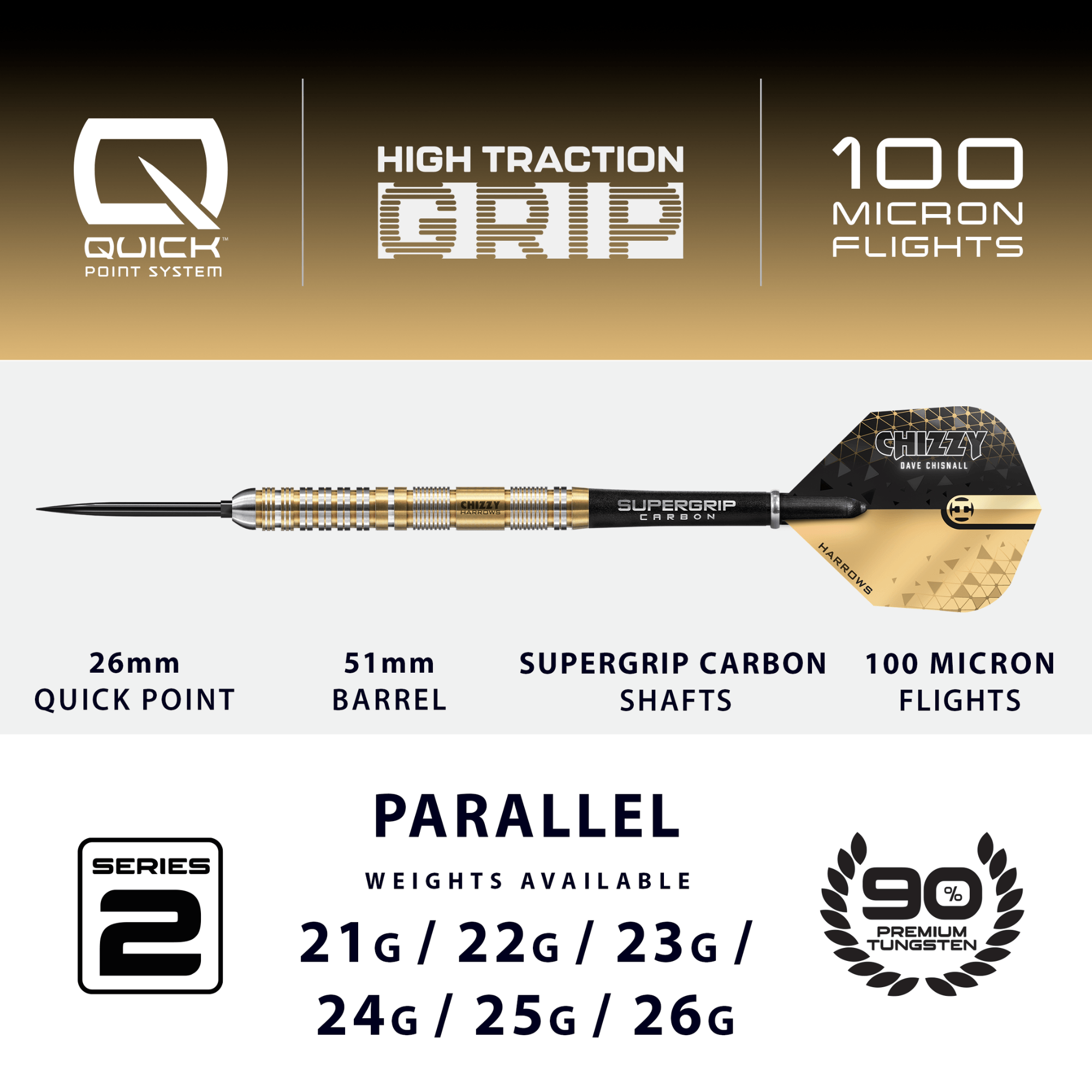 Harrows Chizzy Series 2 Quick Point Steeldarts Maße