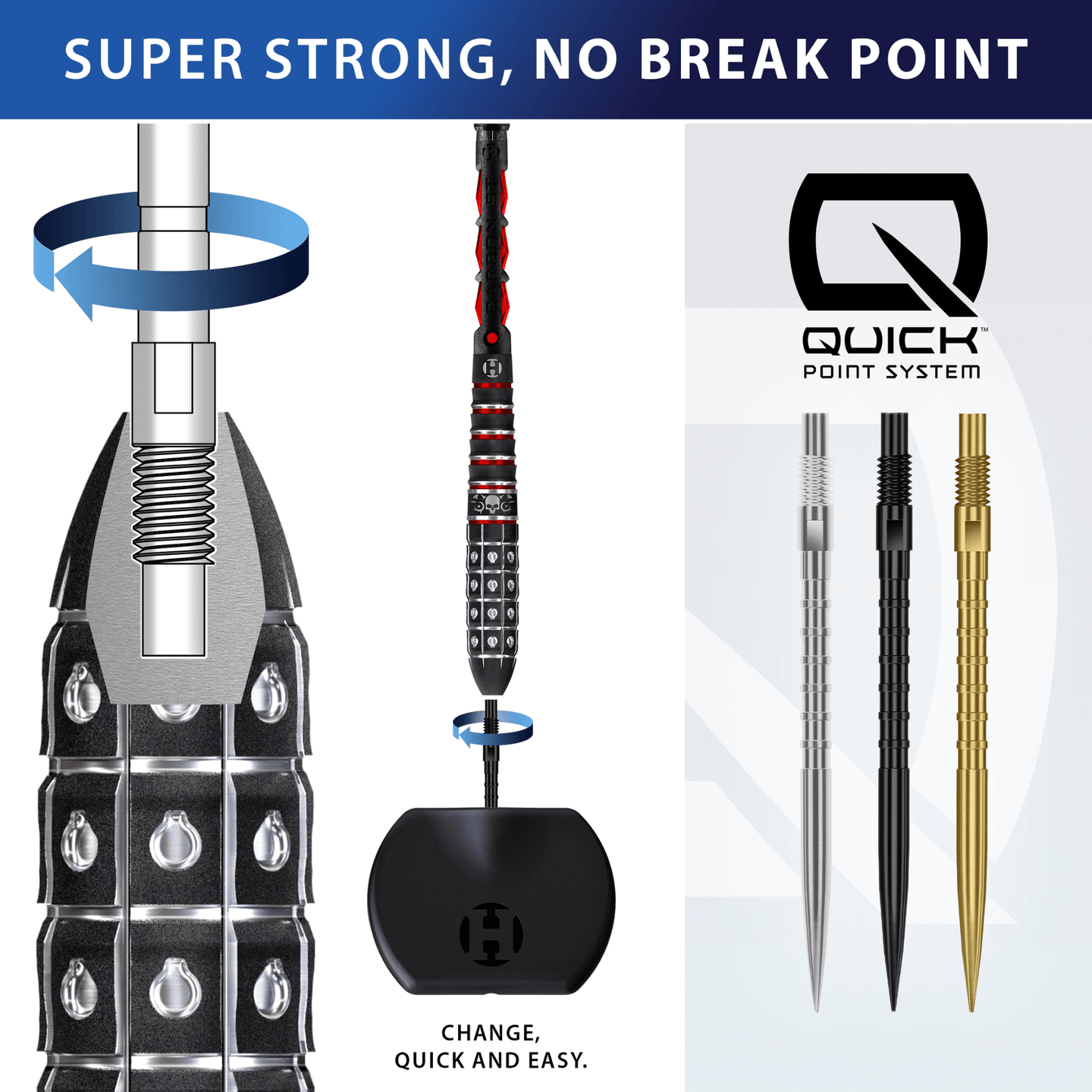 Harrows Heavy Metal Quick Point Spitzen Gold Details Quick Point