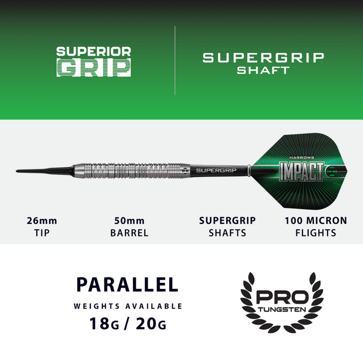 Harrows Impact Softdarts Abmessungen