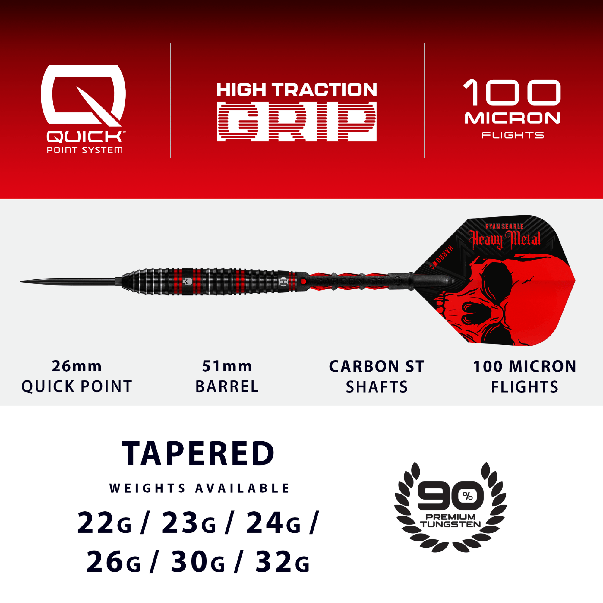 Harrows Ryan Searle Quick Point Steeldarts Maße