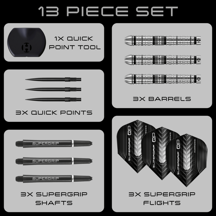 Harrows Supergrip Tapered QP Steeldarts Set