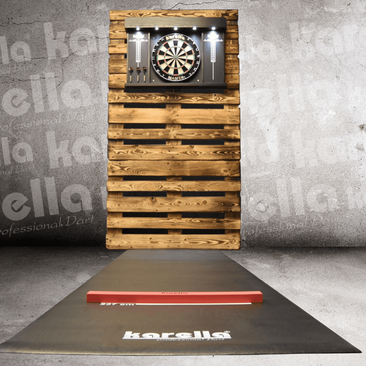 Karella Eco-Star Dartmatte Anwendungsbeispiel