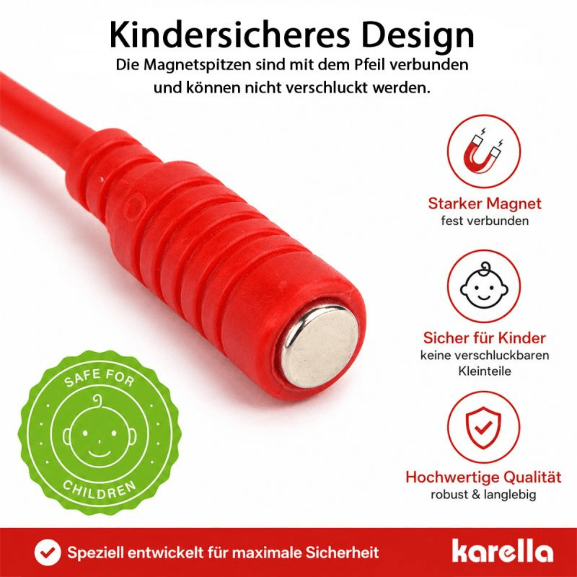 Karella Magnet Dartpfeile - schwarz Details Dart