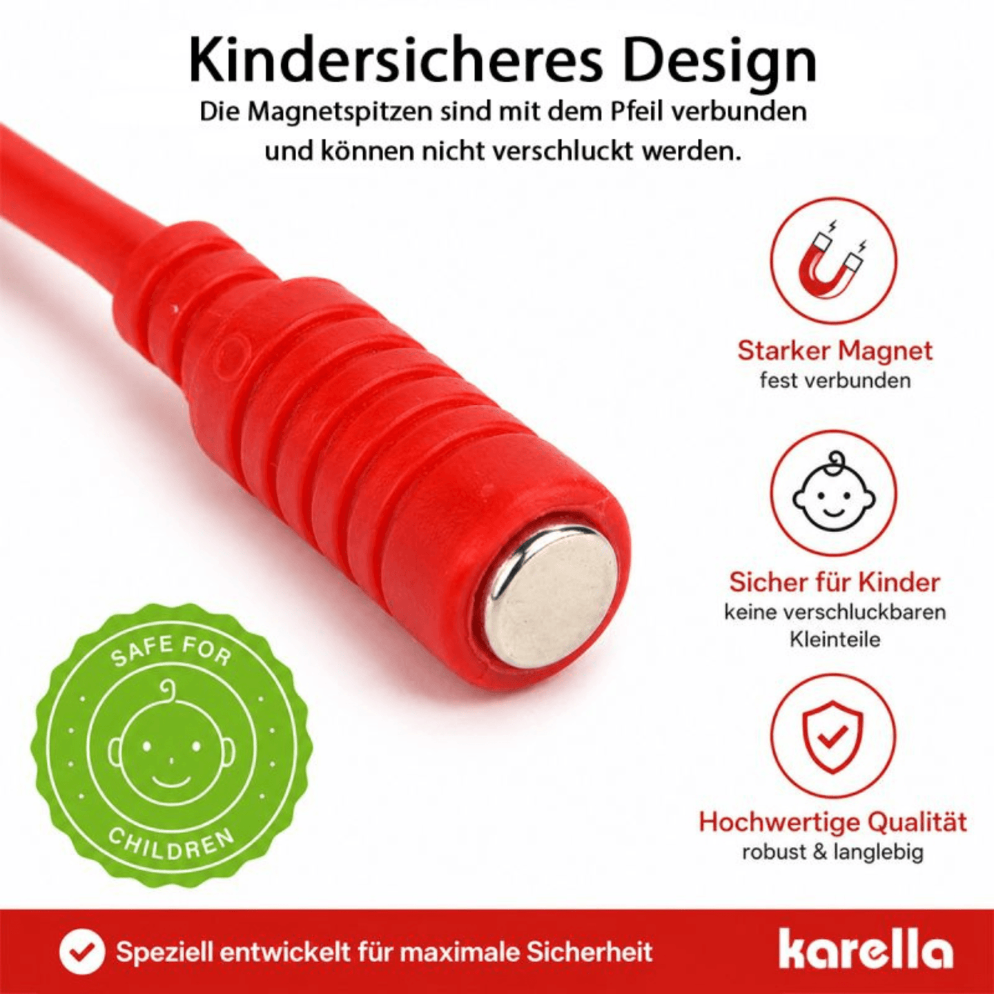 Karella Magnet Dartpfeile - schwarz Details Dart