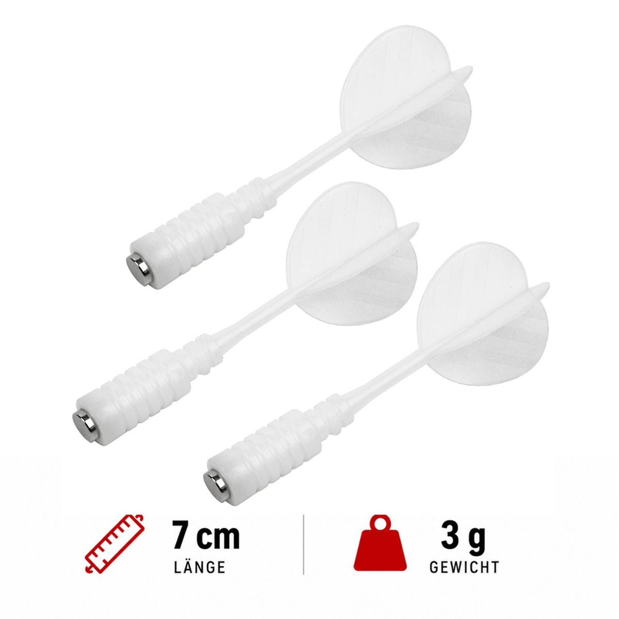 Karella Magnet Dartpfeile - weiß Set