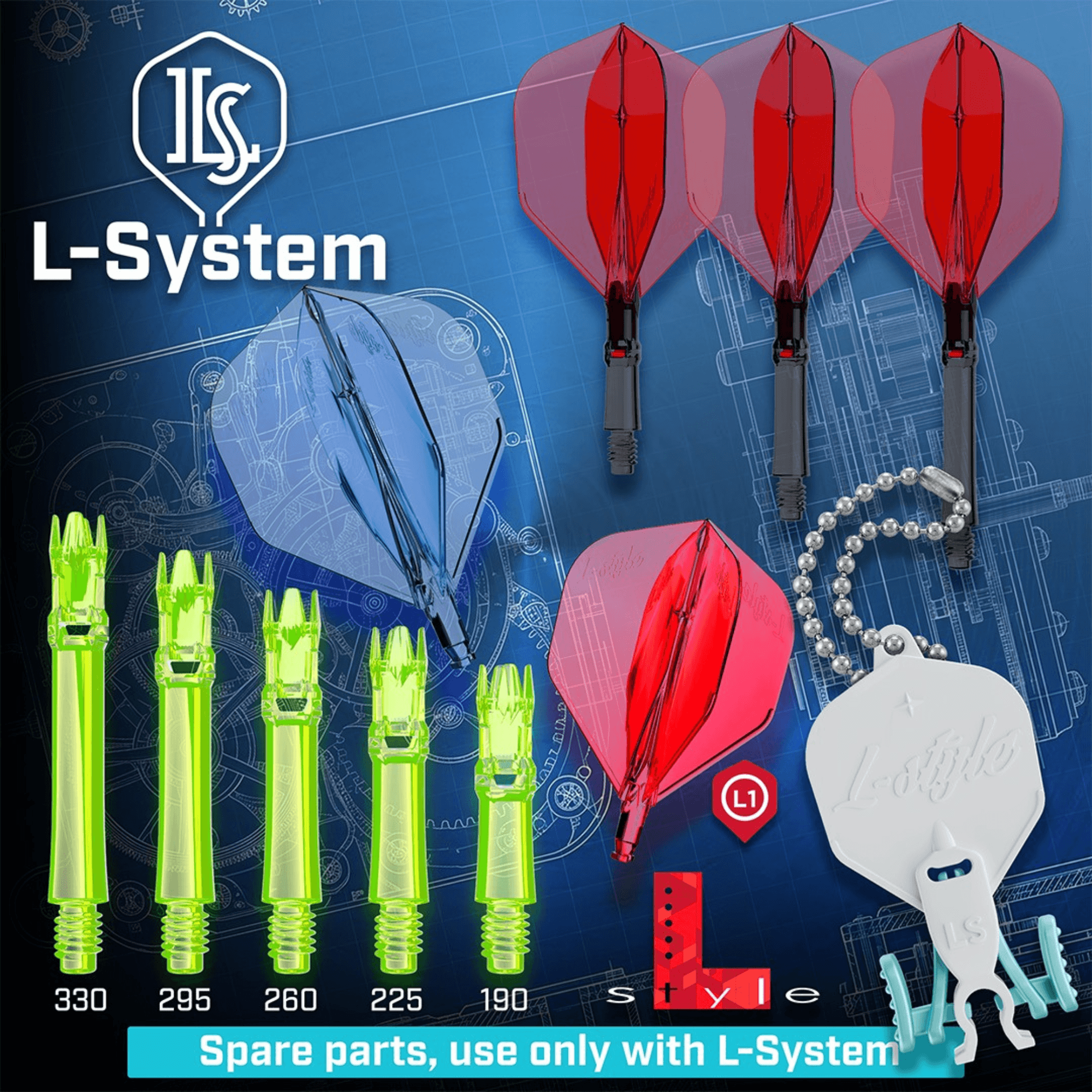 L-Style L-System Spare Shafts - Clear Blue Auswahl