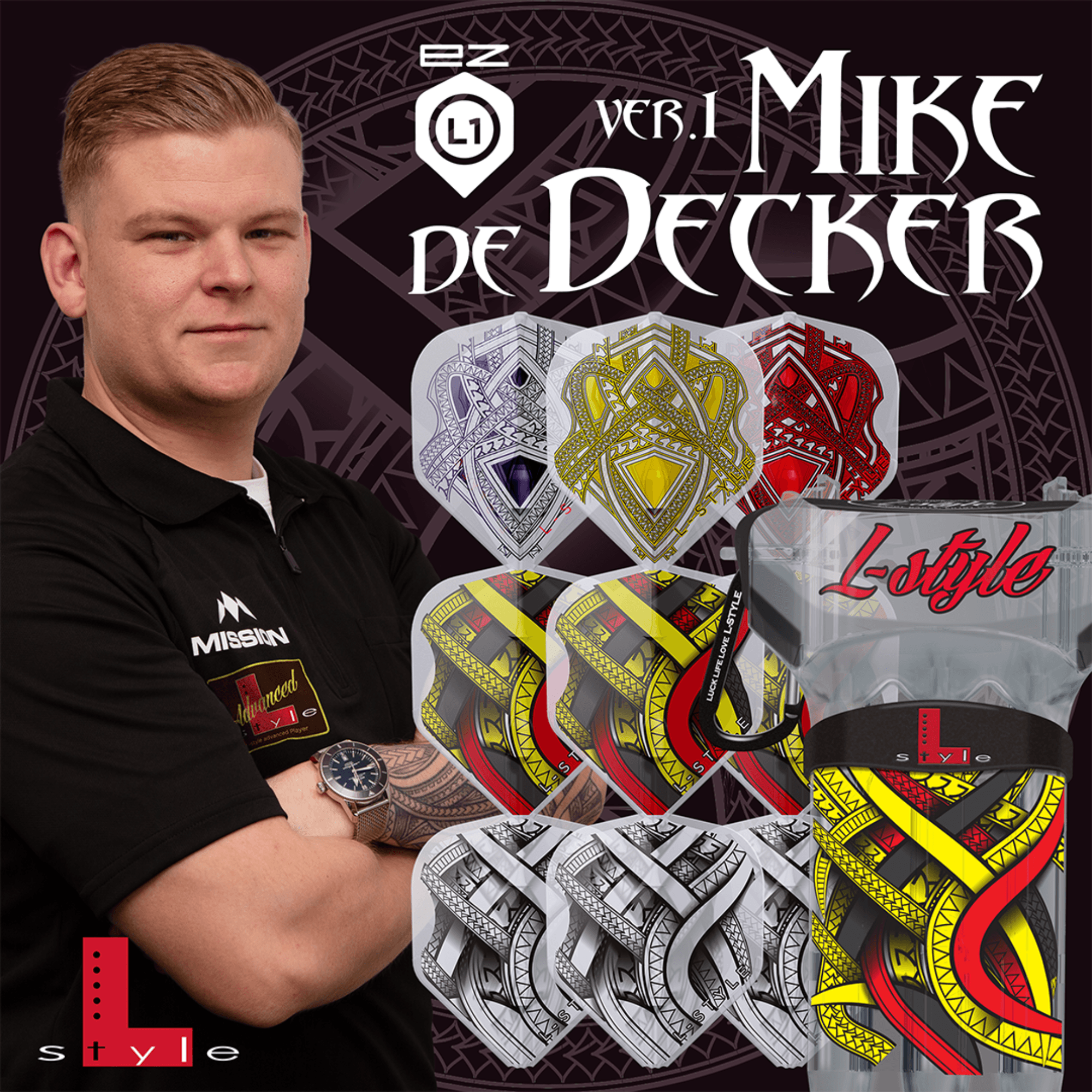 L-Style L1EZ Mike de Decker Type A Black Clear White Flights