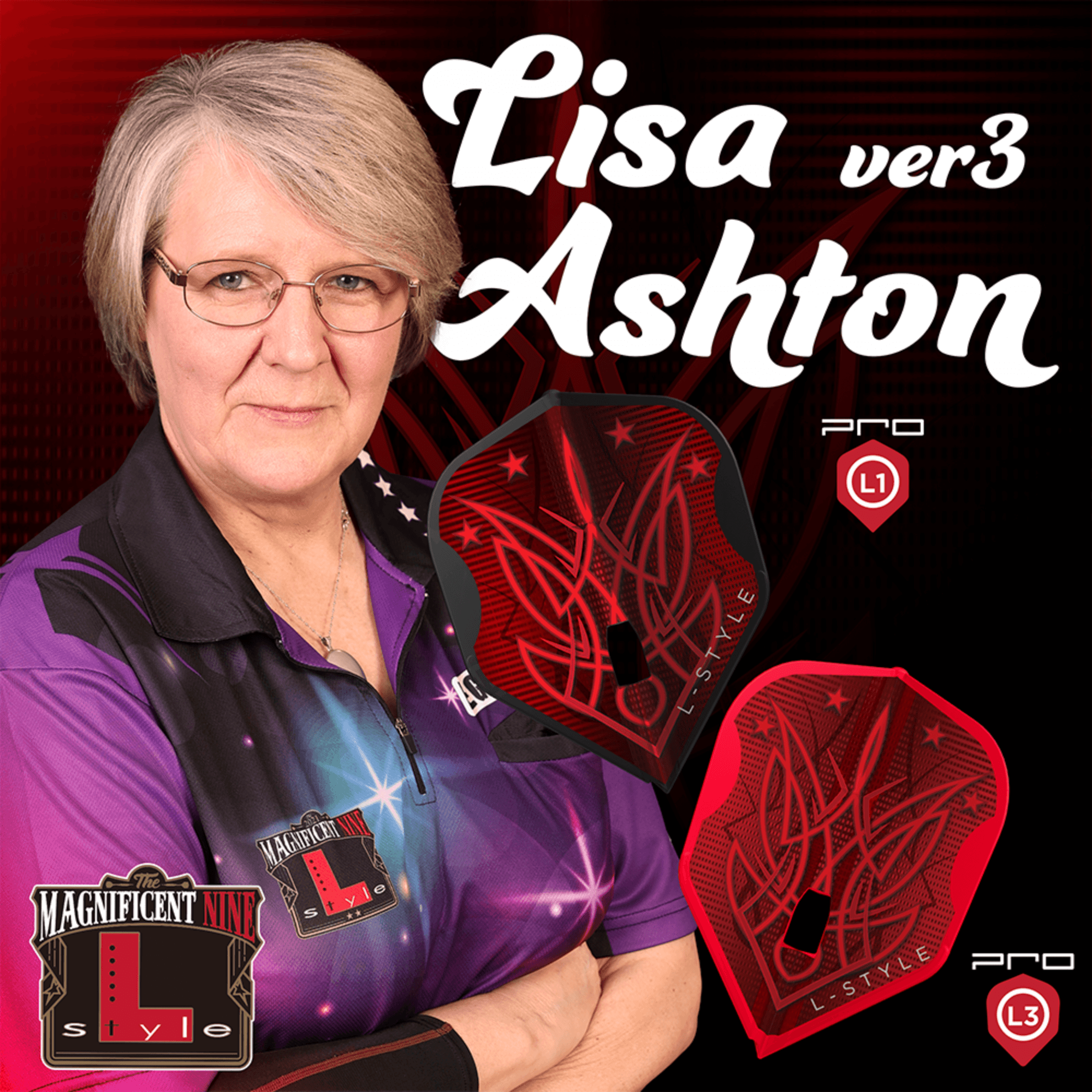 L-Style L1PRO Lisa Ashton V3 Black Flights Player
