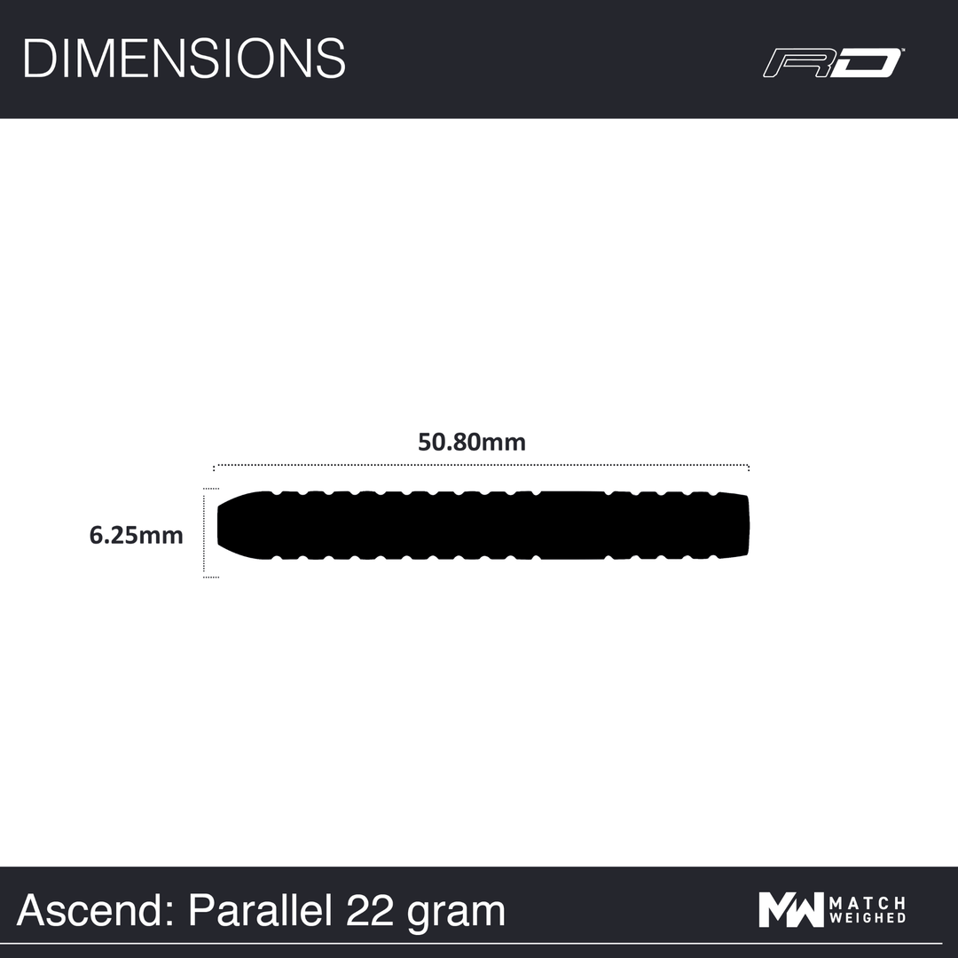 Red Dragon Ascend Parallel Steeldarts Maße 22g
