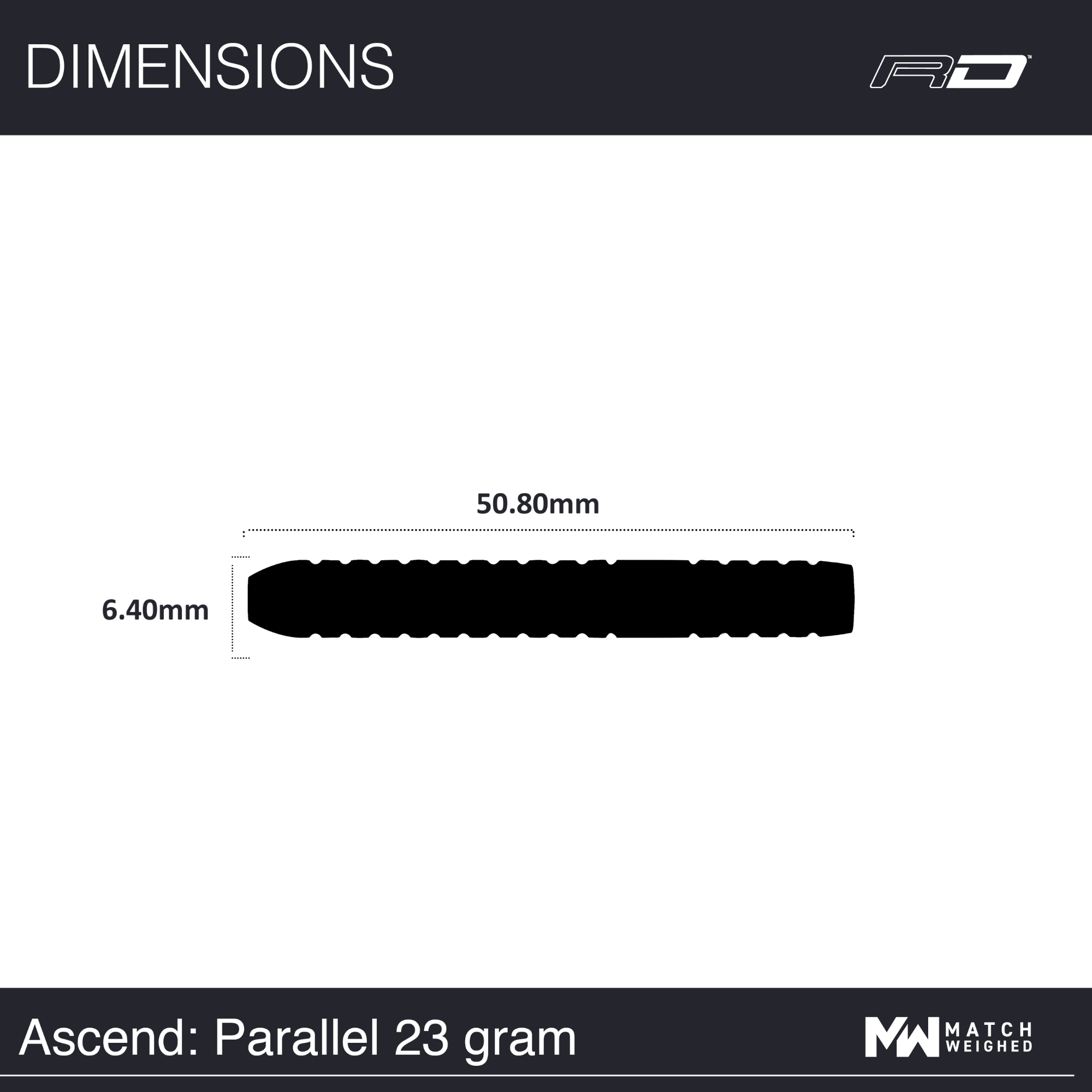 Red Dragon Ascend Parallel Steeldarts Maße 23g