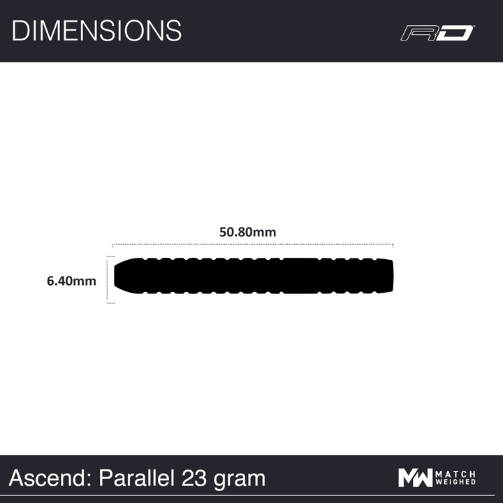 Red Dragon Ascend Parallel Steeldarts Maße 23g