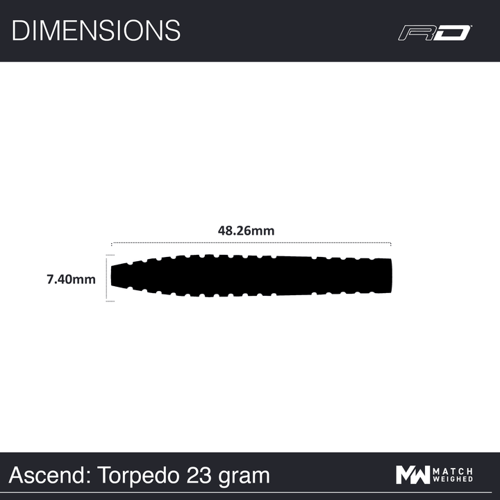Red Dragon Ascend Torpedo Steeldarts Maße 23g