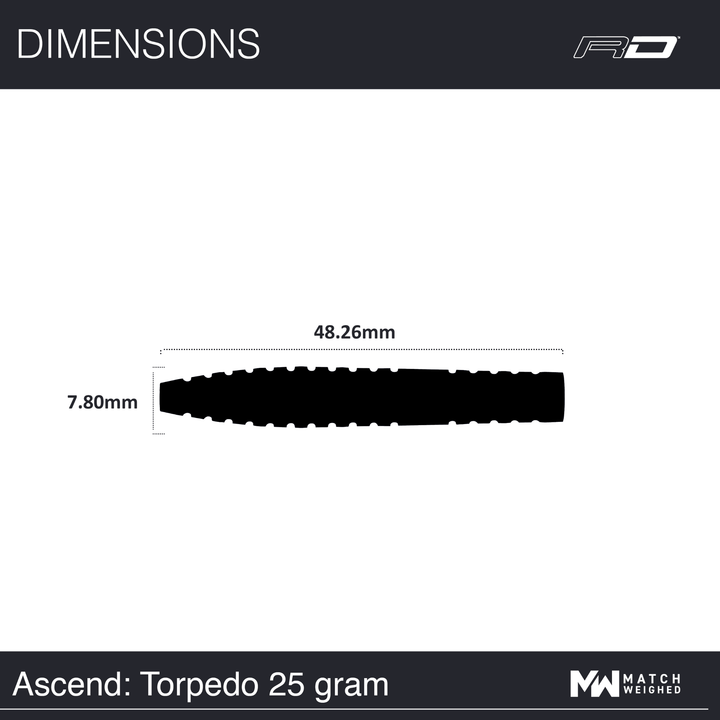 Red Dragon Ascend Torpedo Steeldarts Maße 25g