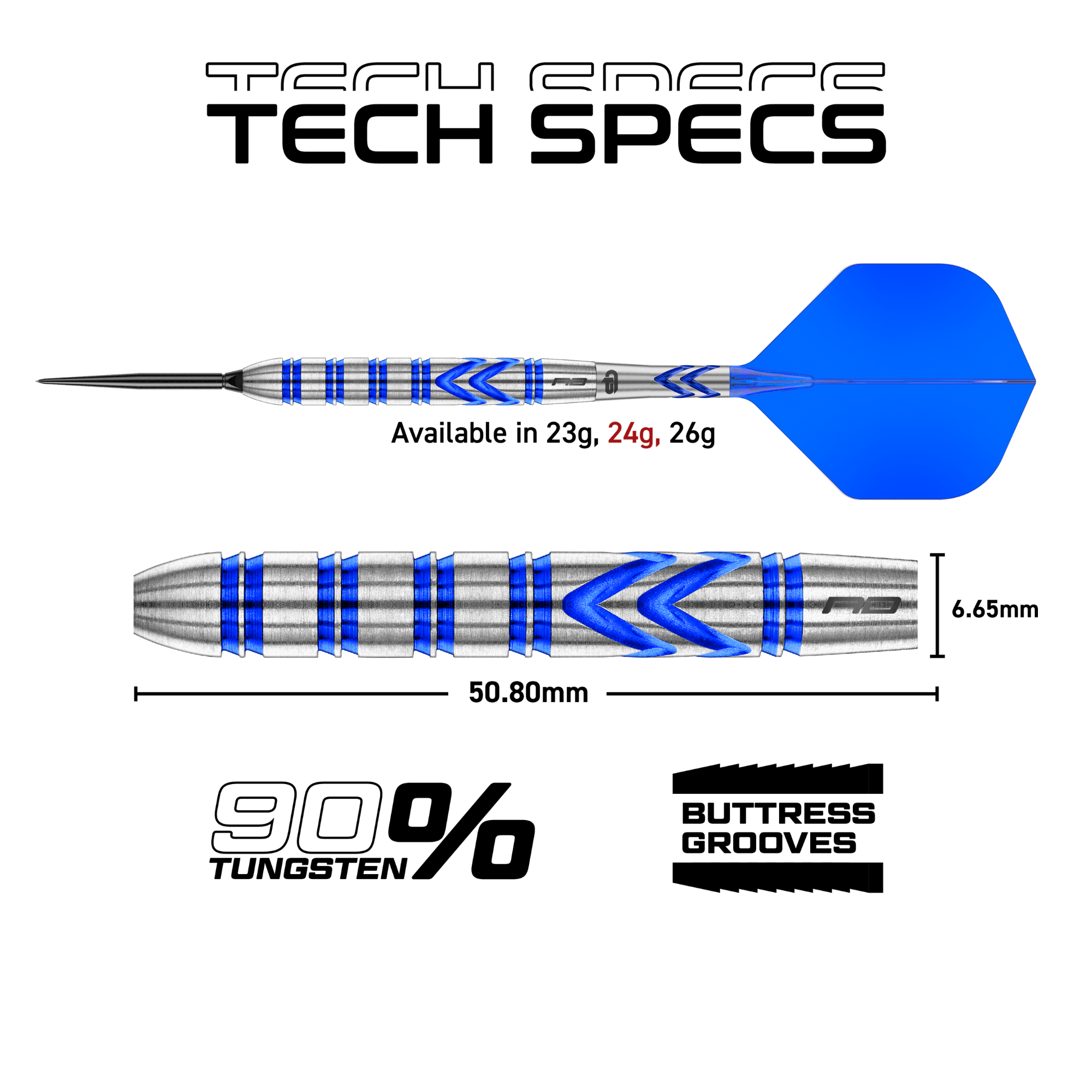 Red Dragon Gerwyn Price Blue Original Switch Point Steeldarts Maße 24g