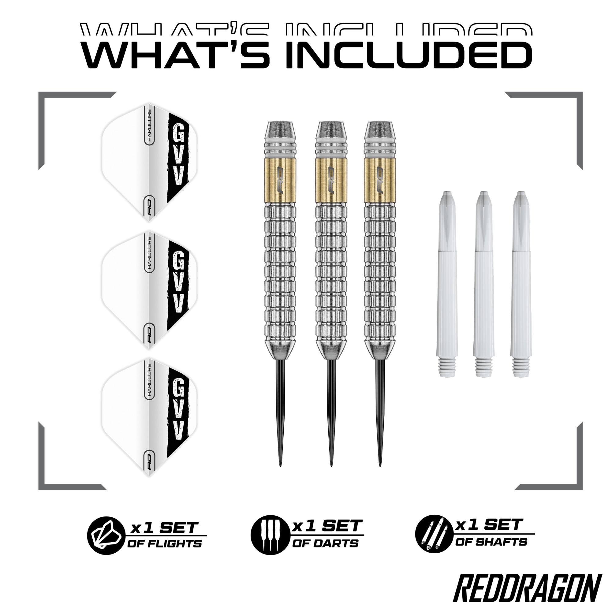 Red Dragon Gian van Veen SE Brass Steeldarts Lieferumfang