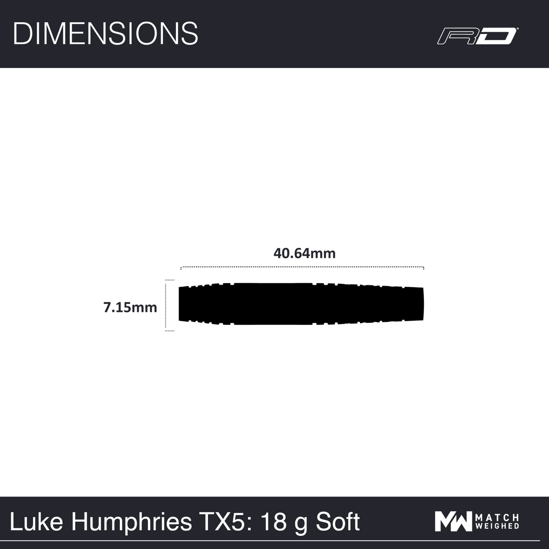 Red Dragon Luke Humphries TX5 Softdarts Maße