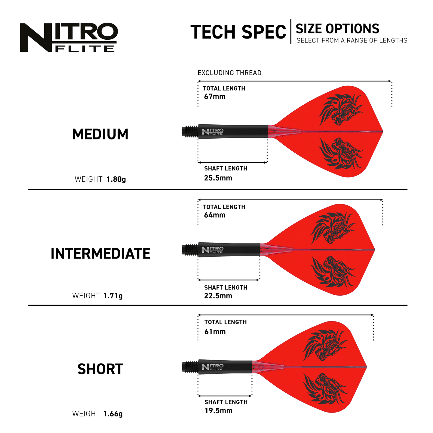 Red Dragon Nitro Flite System Jonny Clayton Größen