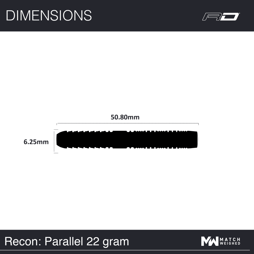 Red Dragon Recon Parallel Steeldarts Maße 22g