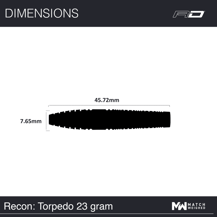 Red Dragon Recon Torpedo Steeldarts Maße 23g