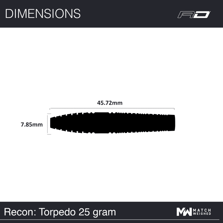 Red Dragon Recon Torpedo Steeldarts Maße 25g