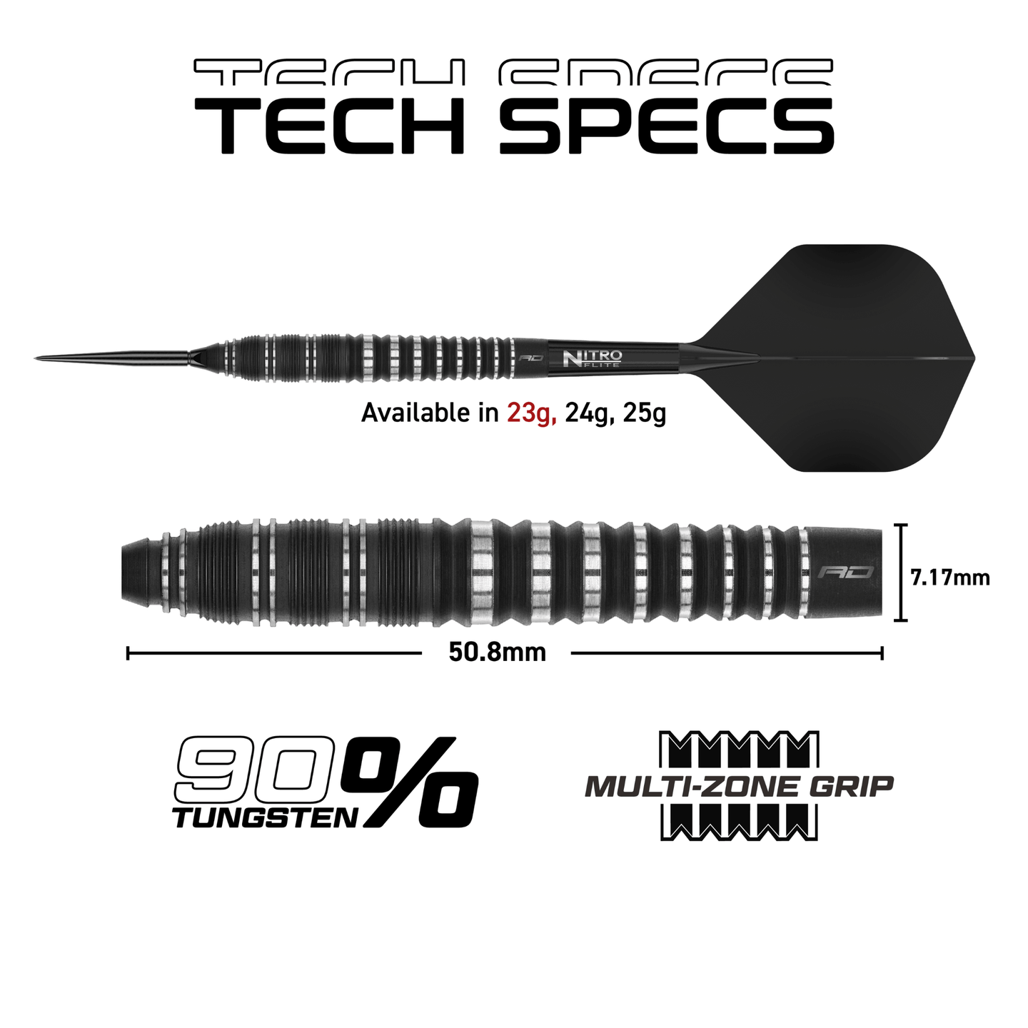 Red Dragon Sable Torpedo Switch Point Steeldarts Maße 23g