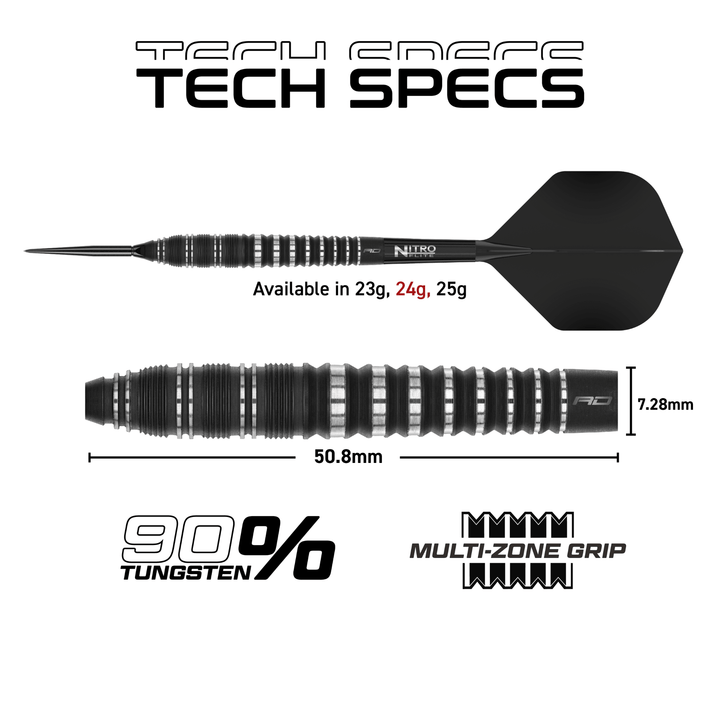 Red Dragon Sable Torpedo Switch Point Steeldarts Maße 24g