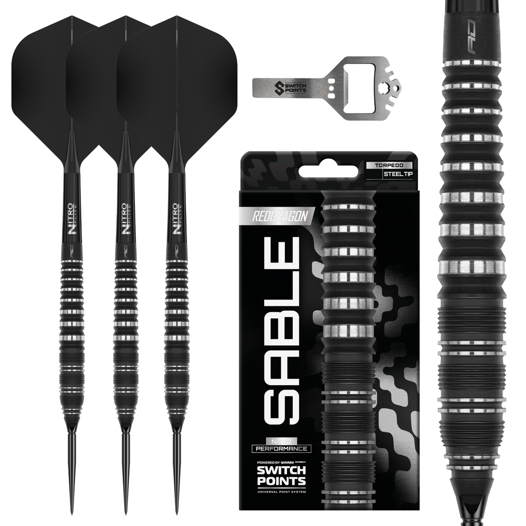 Red Dragon Sable Torpedo Switch Point Steeldarts Verpackung