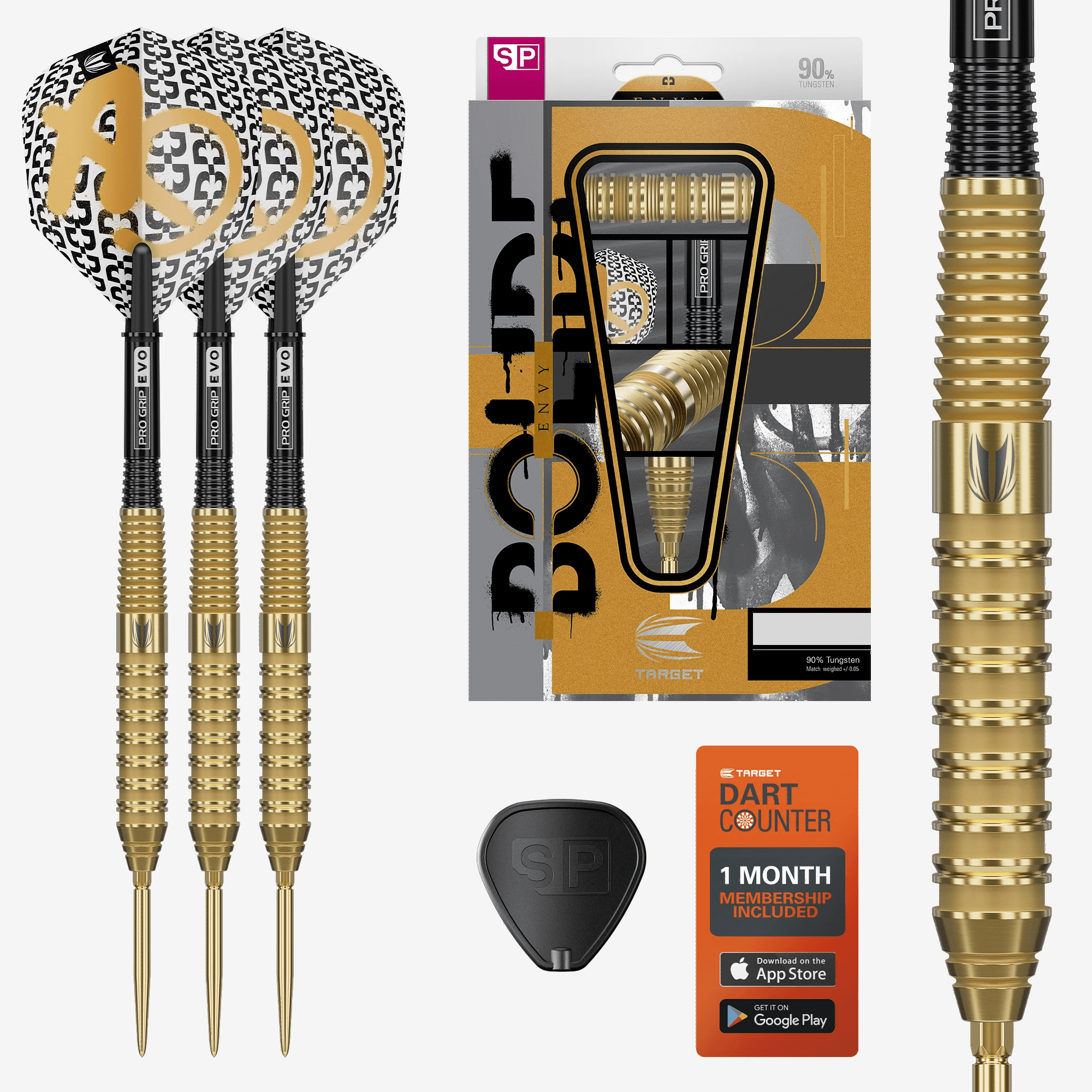 Target Bolide Envy 02 Swiss Point Steeldarts Packungsinhalt