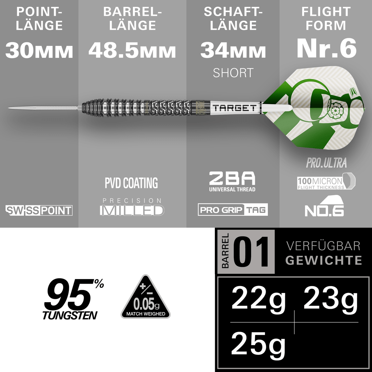 Target Charlie Manby Swiss Point Steeldarts Maße