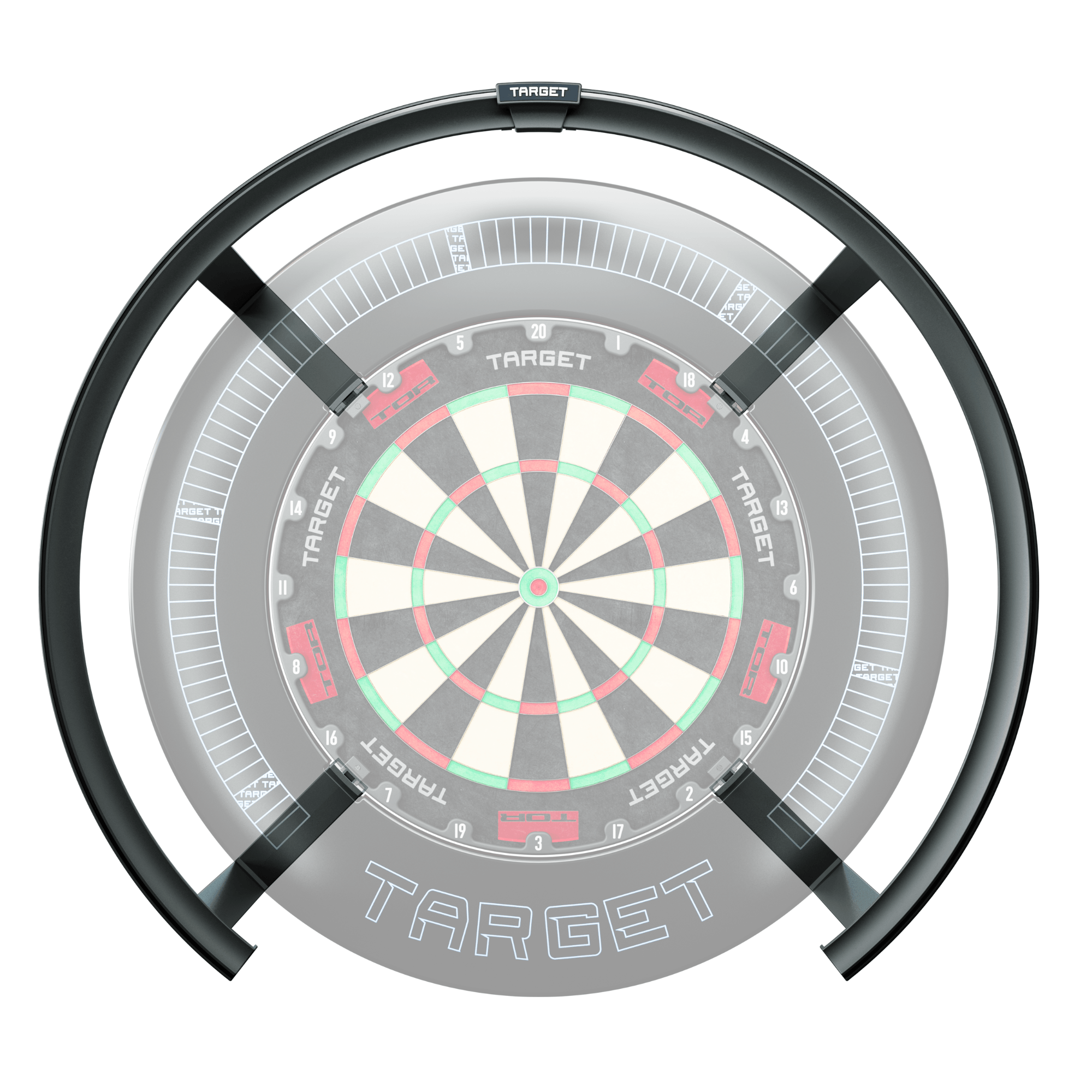 Target Corona Vision 2 LED Dartboard Beleuchtung Board im Hintergrund