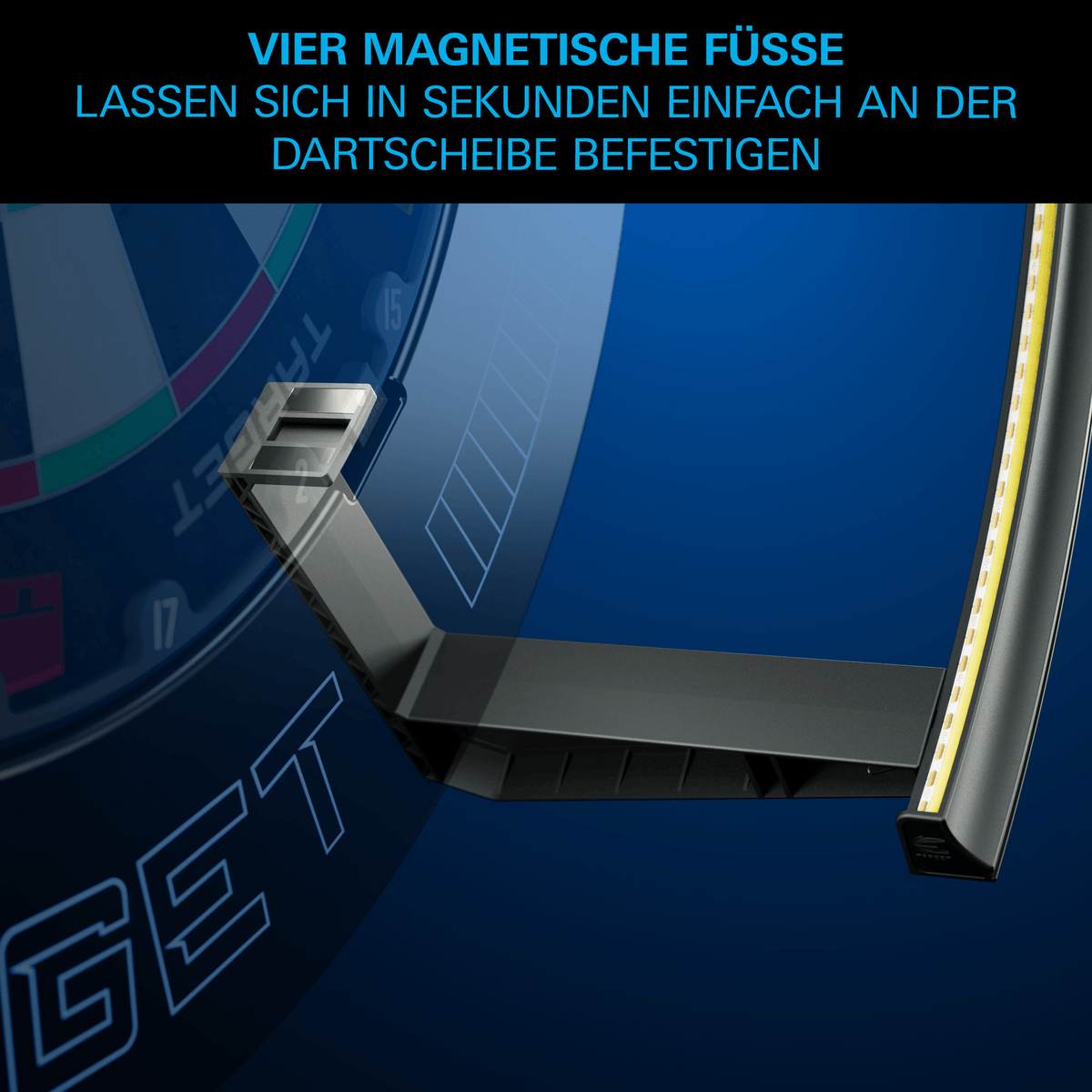 Target Corona Vision 2 LED Dartboard Beleuchtung Magnetfüße