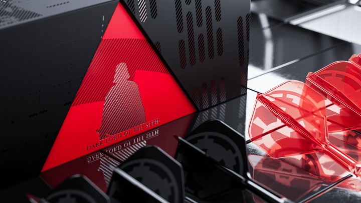 Target Darth Vader Swiss Point Steeldarts Detail Flights