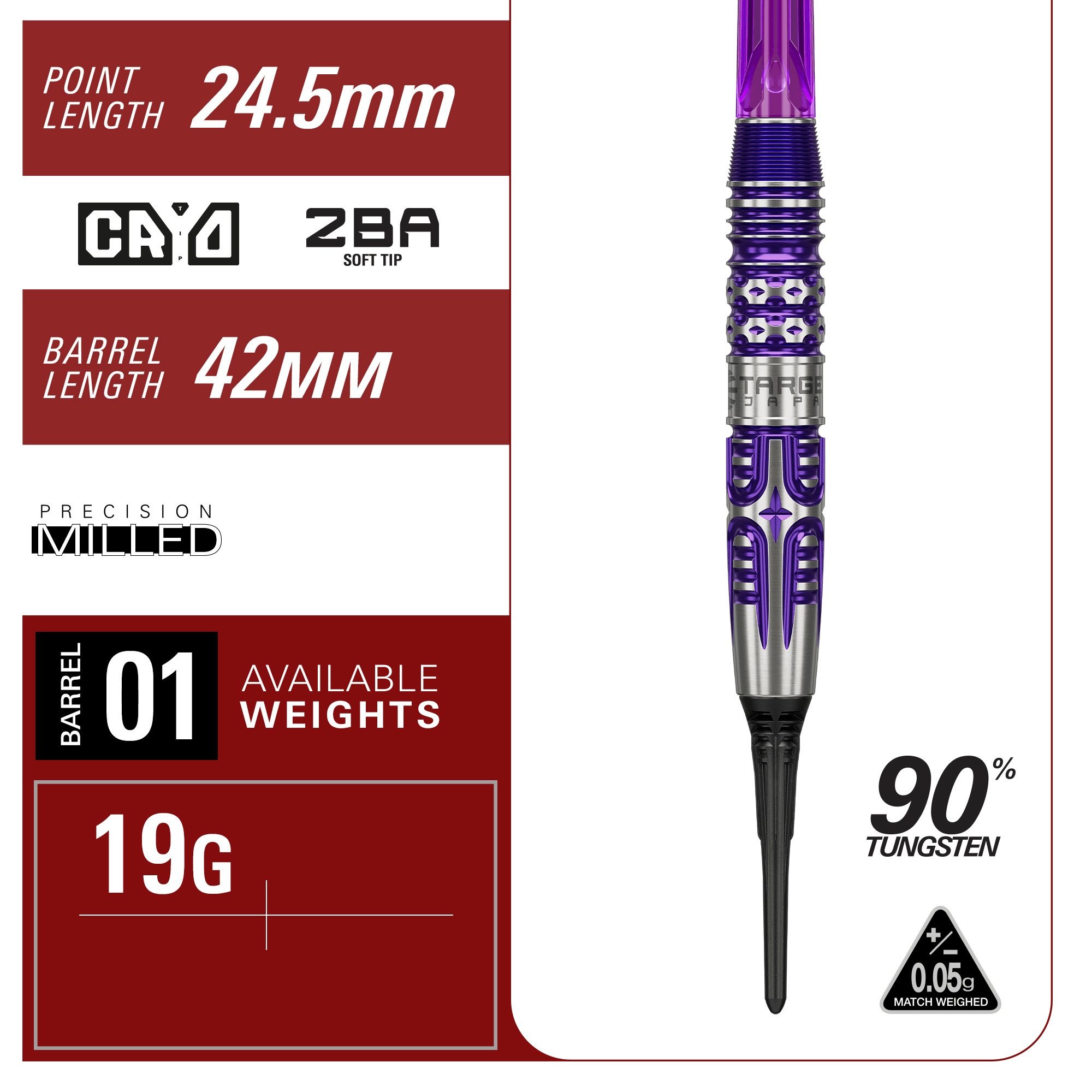 Target Japan Kasumi Sato Endeavour Gen 3 Softdarts Maße Barrel