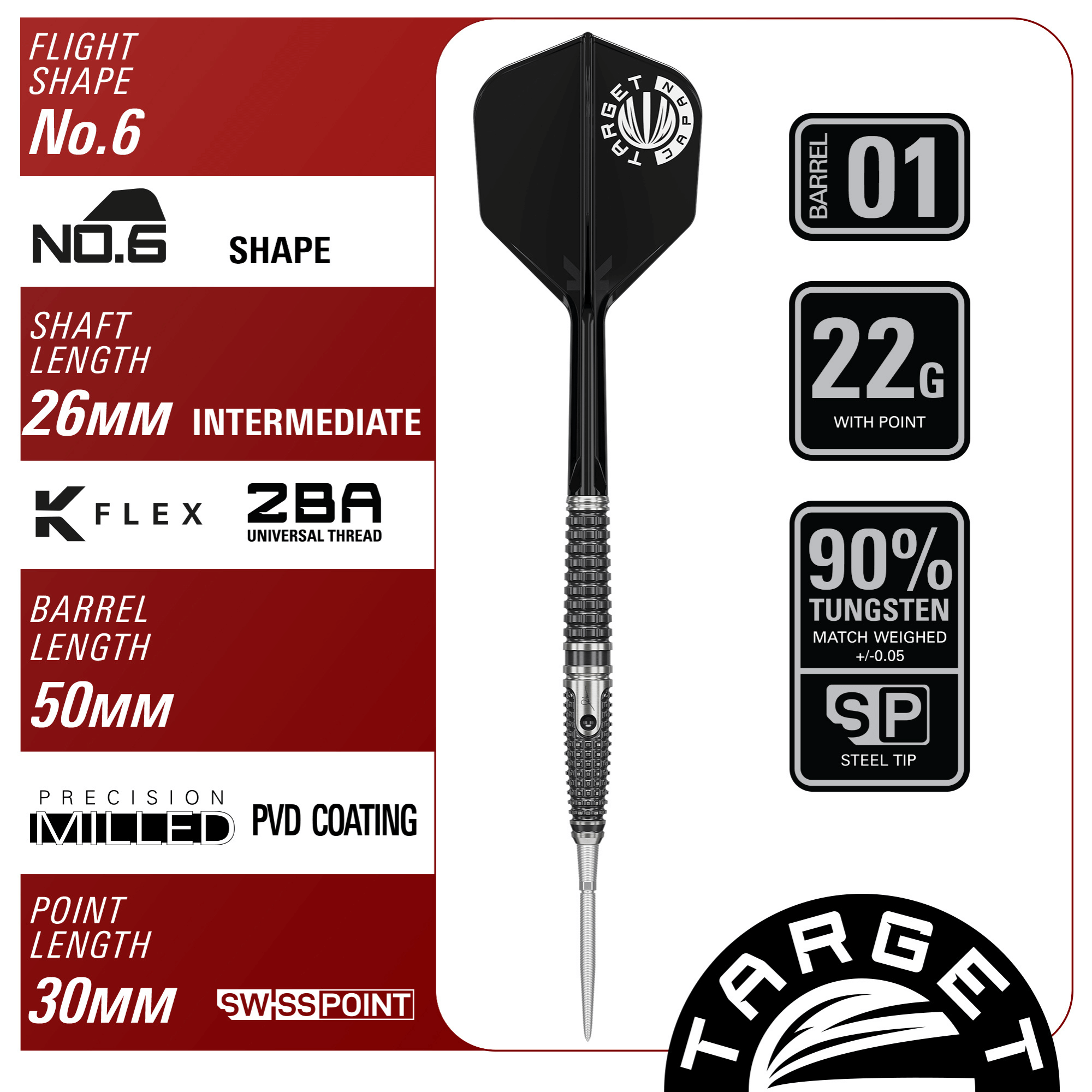Target Japan Paul Lim The Legend Gen 9 Steeldarts Abmessungen 22g