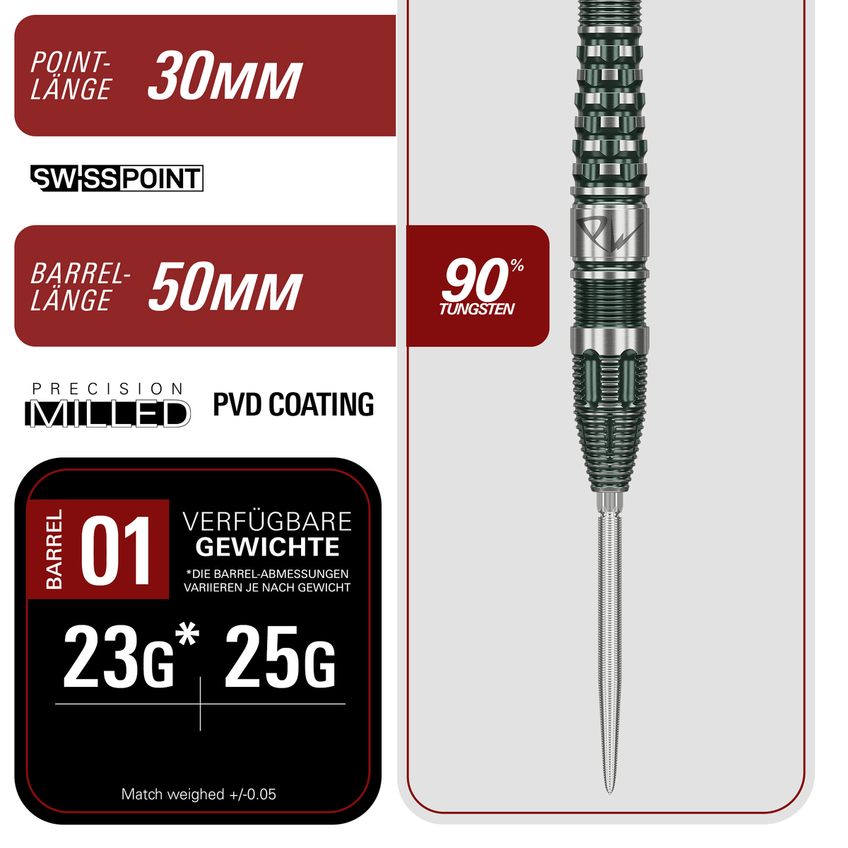 Target Japan Tan Phuay Wei Prime Series PW Gen 3 Swiss Point Steeldarts Masse 25g