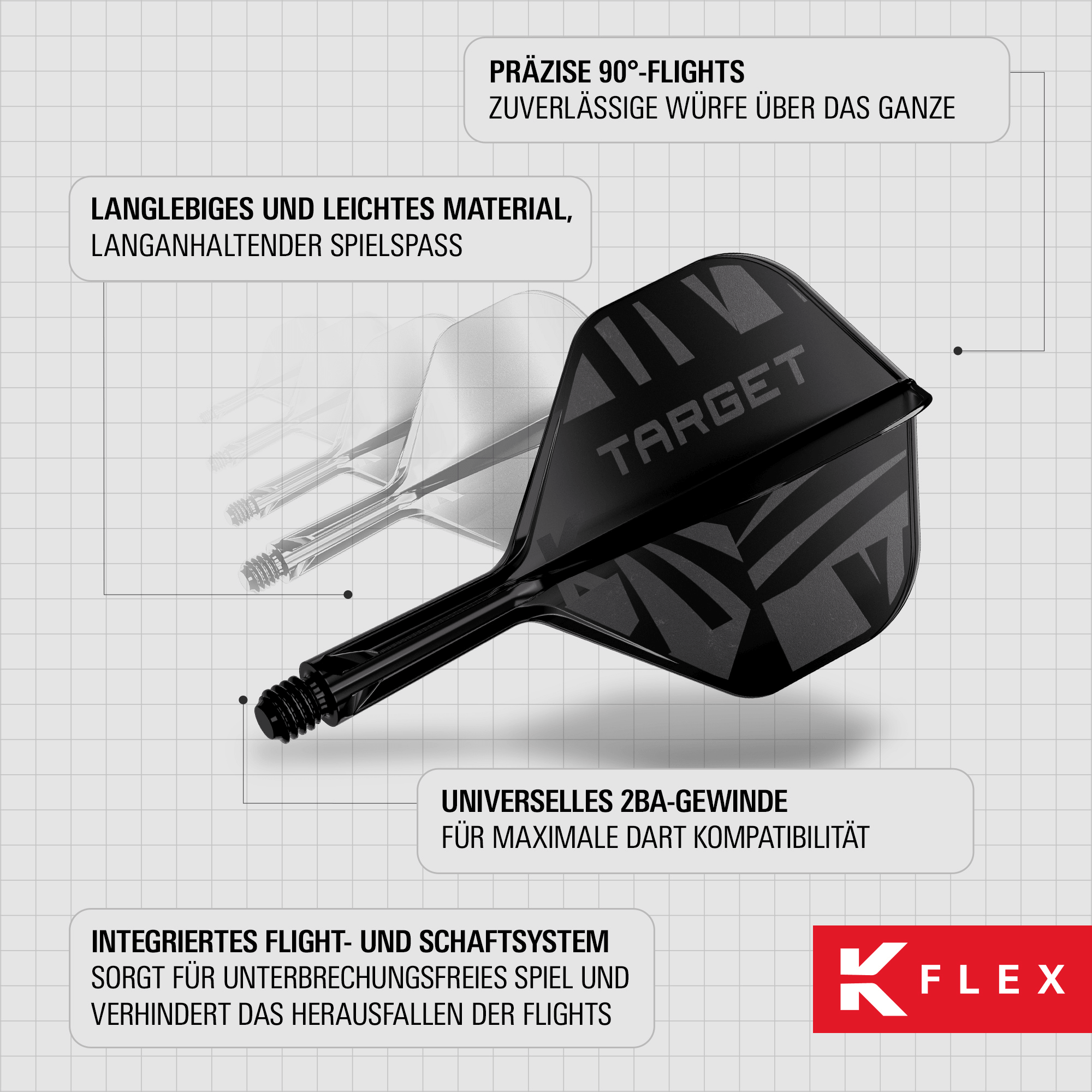 Target K-Flex Flight NO2 - Schwarz Details Material