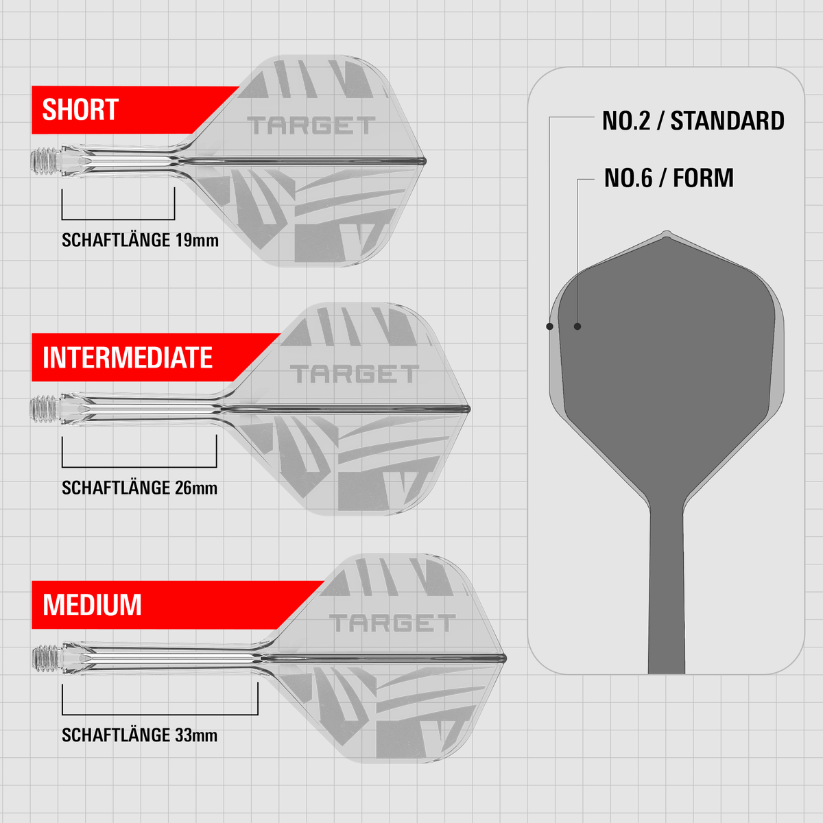 Target K-Flex Flight NO2 - Transparent Masse Shafts
