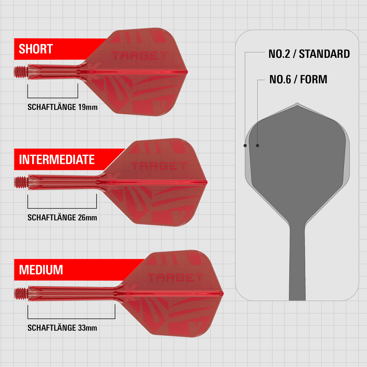Target K-Flex Flight NO6 - Rot Maße Shafts