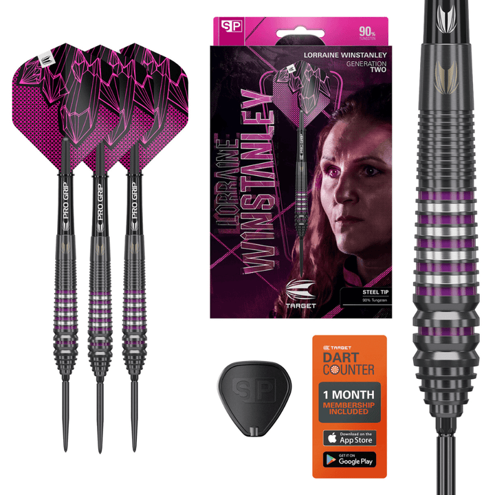 Target Lorraine Winstanley G2 Swiss Point Steeldarts Lieferumfang