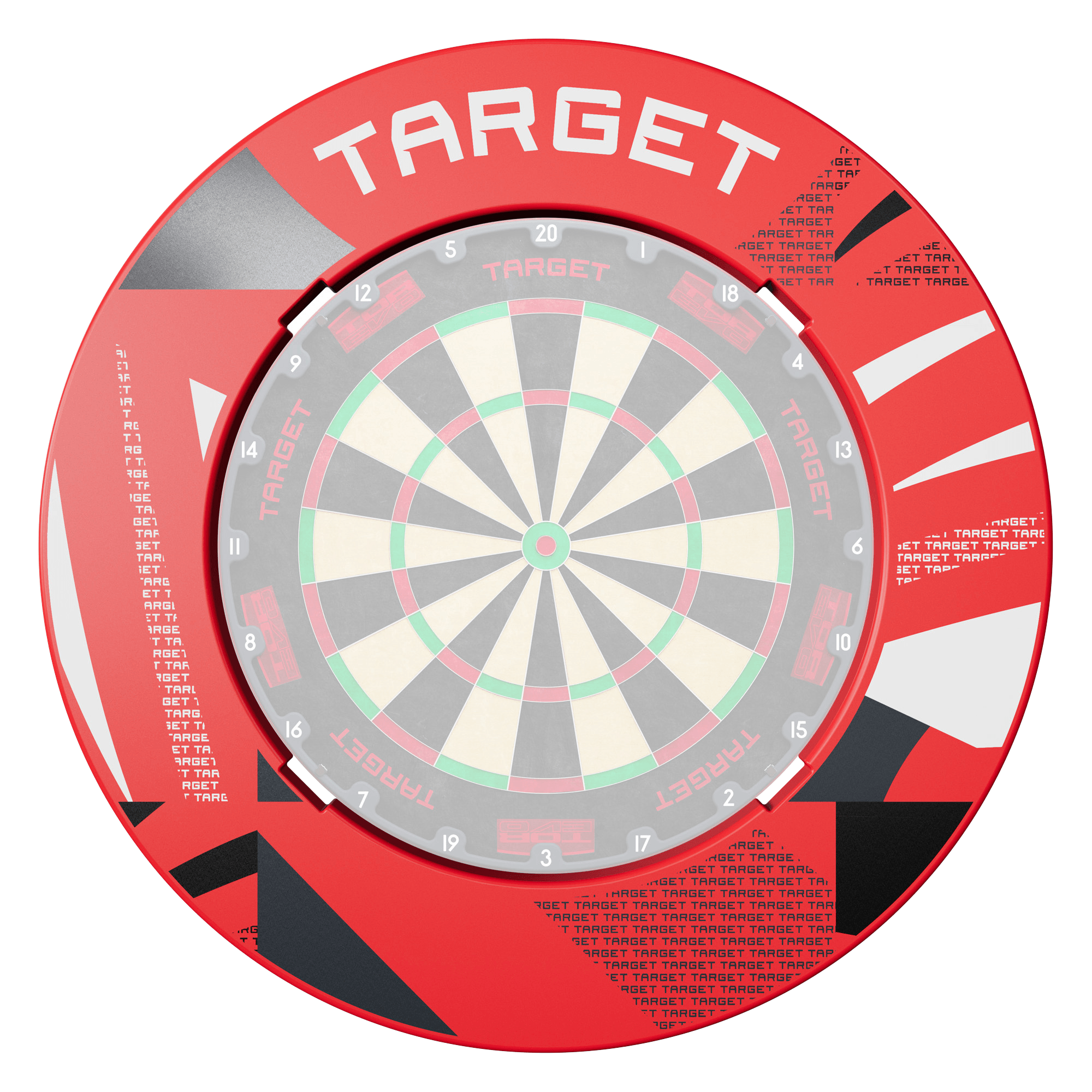 Target Notched Surround - Rot gemustert mit Board